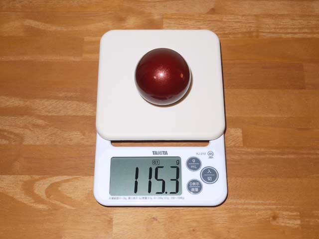 SBTの操作球、重さ実測