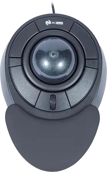 Wired Trackball Mouse with Scroll Ring 製品写真上から