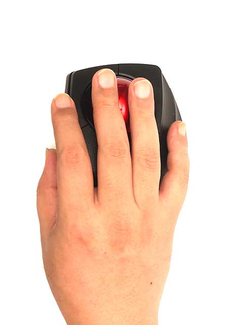 私のDEFT PRO操作時の指の配置、中指＋薬指
